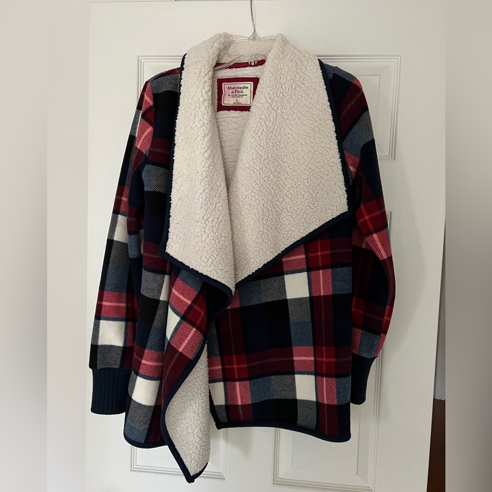Abercrombie & Fitch Plaid Sherpa Jacket